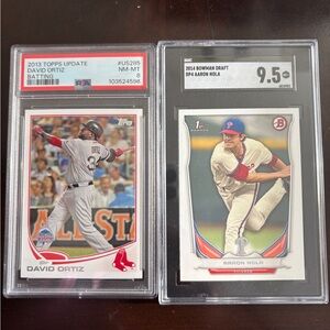 Topps David Ortiz and Bowman Aaron Nola Baseball Cards